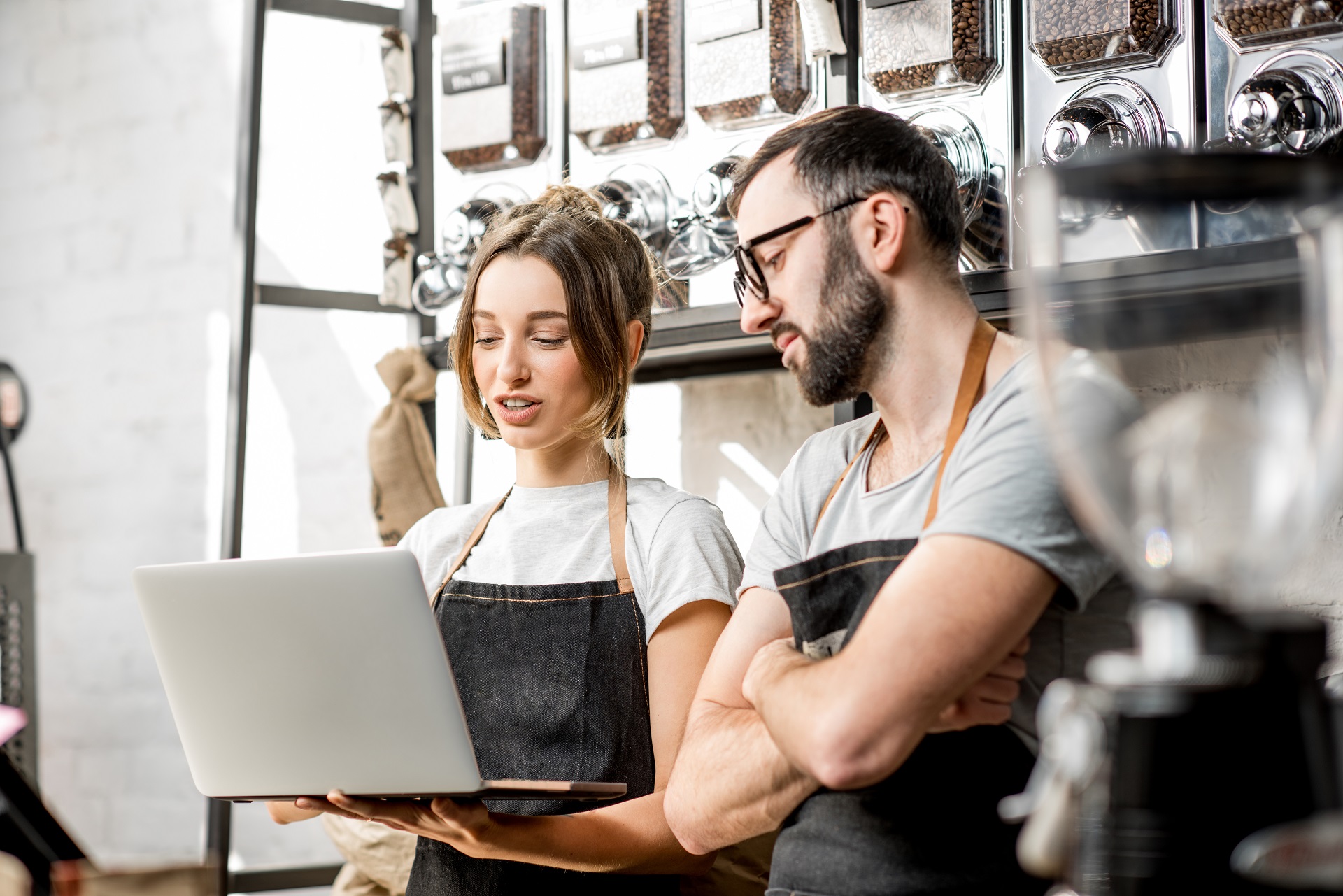 woman working at a coffee shop